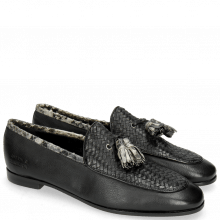 Loafers Scarlett 44 Nappa Glove Black Weave Black Snake