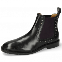Ankle boots Katrin 3 Black Rivets Elastic Purple