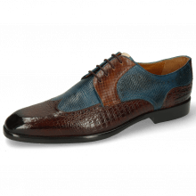 Derby shoes Elyas 2 Baby Croco Mid Brown Haina Blue