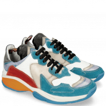 Sneakers Flo 1 Suede Pattini Aqua Milled Perfo White Light Grey Suede Pompe
