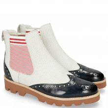 Ankle boots Selina 29 Navy Nappa Perfo White Elastic Oxford