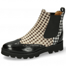 Ankle boots Selina 29 Black Hairon Tweed Textile Black White