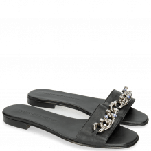 Mules Elodie 15 Nappa Black Chain Stone