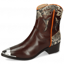 Ankle boots May 6 Mogano Snake Ivory Orange