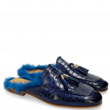Mules Clive 5 Crock Mid Blue Tassel Mid Blue