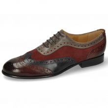 Oxford shoes Sally 97 Wine Navy Sheep Suede Wine Grigio