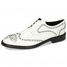 Derby shoes Sally 53 Patent White Rivets