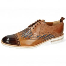 Derby shoes Eddy 48 Mid Brown Tan Haring Bone Weave