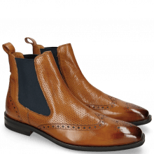 Ankle boots Alex 9 Berlin Perfo Tan Elastic Navy