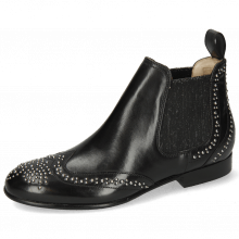 Ankle boots Sally 45 Black Rivets Elastic Glitter