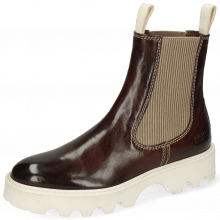 Ankle boots Sally 135 Imola Chestnut Stitching White