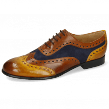 Oxford shoes Sally 97 Indian Yellow Wood Sheep Suede Reflex Blue Wood