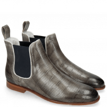 Ankle boots Susan 10 Vegas Turtle Perfo Grigio Elastic Navy
