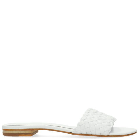 woven white mules