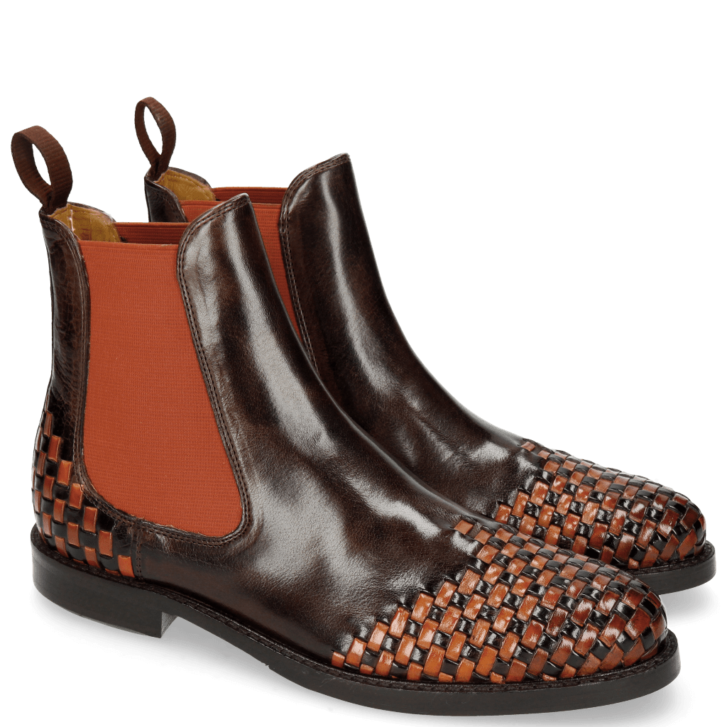 Bottines Molly 10 Dark Brown Interlaced Arancio