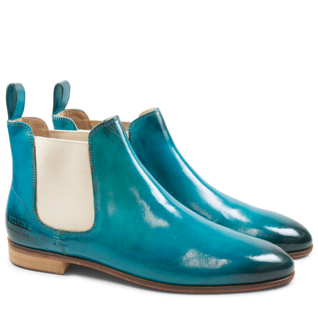 Bottines Susan 10 Crust Turquoise Elastic Off White LS