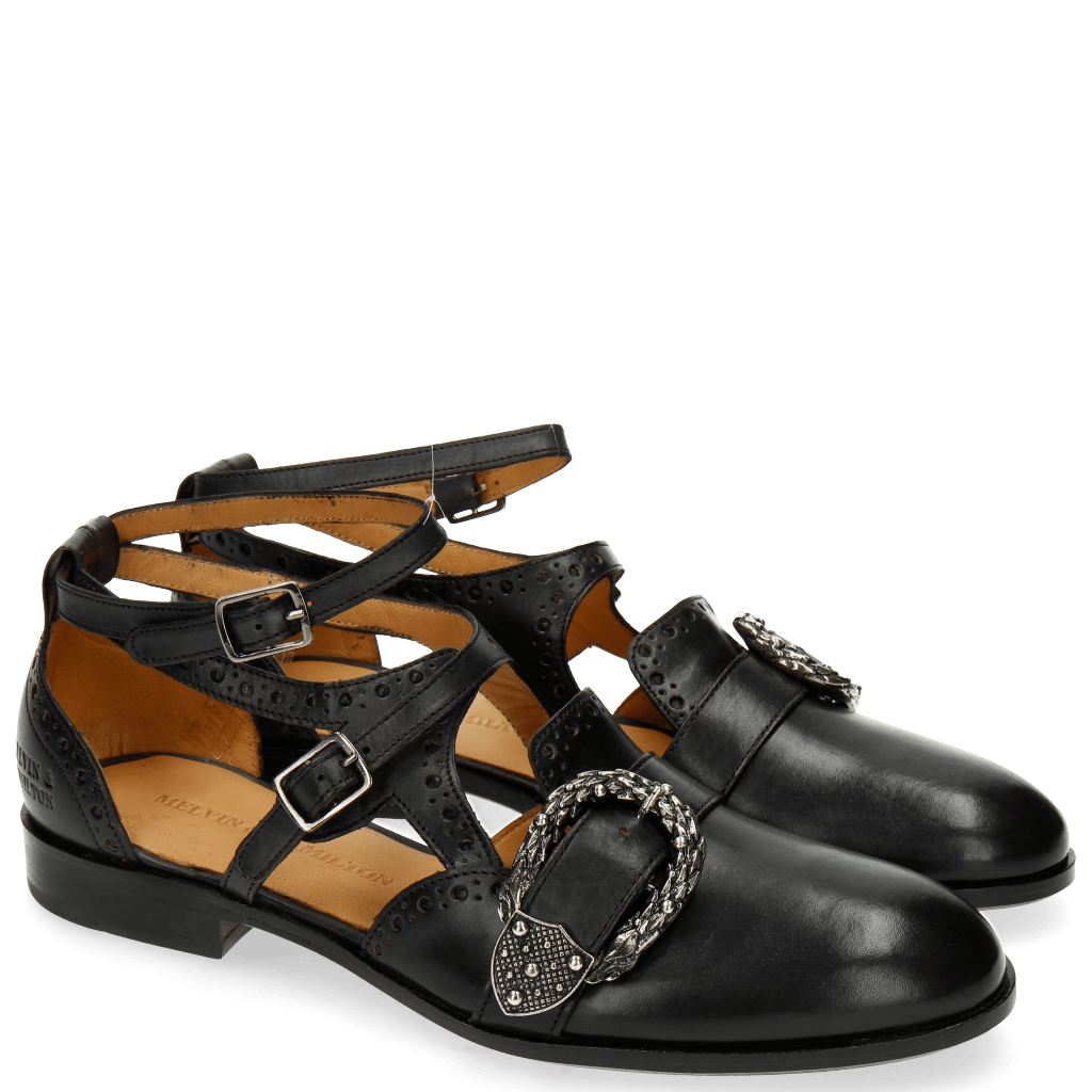 Sandales Sally 69 Black Buckle Phyton