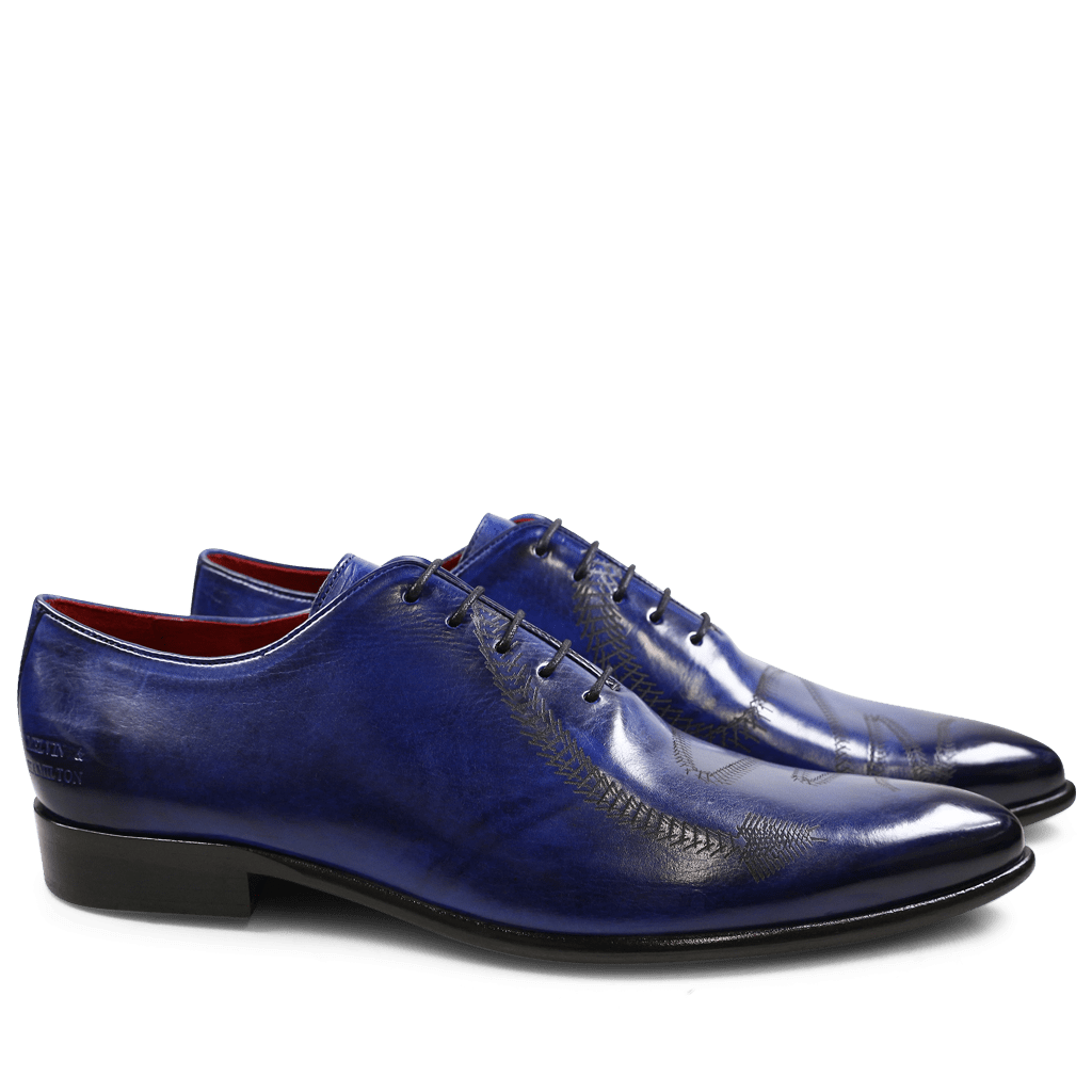 Richelieu Toni 26 Crust Electric Blue Lasercut Snake LS Black