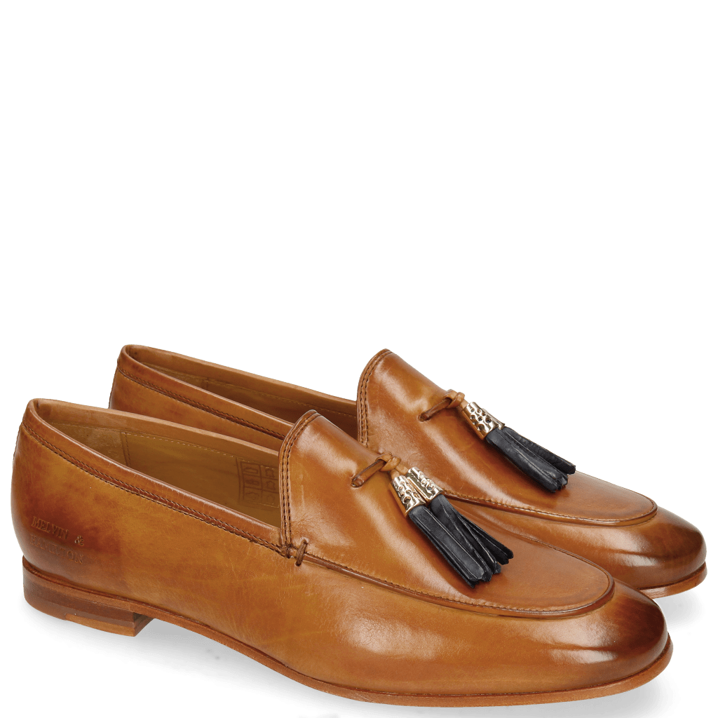 Mocassins Scarlett 3 Tan Tassel Navy
