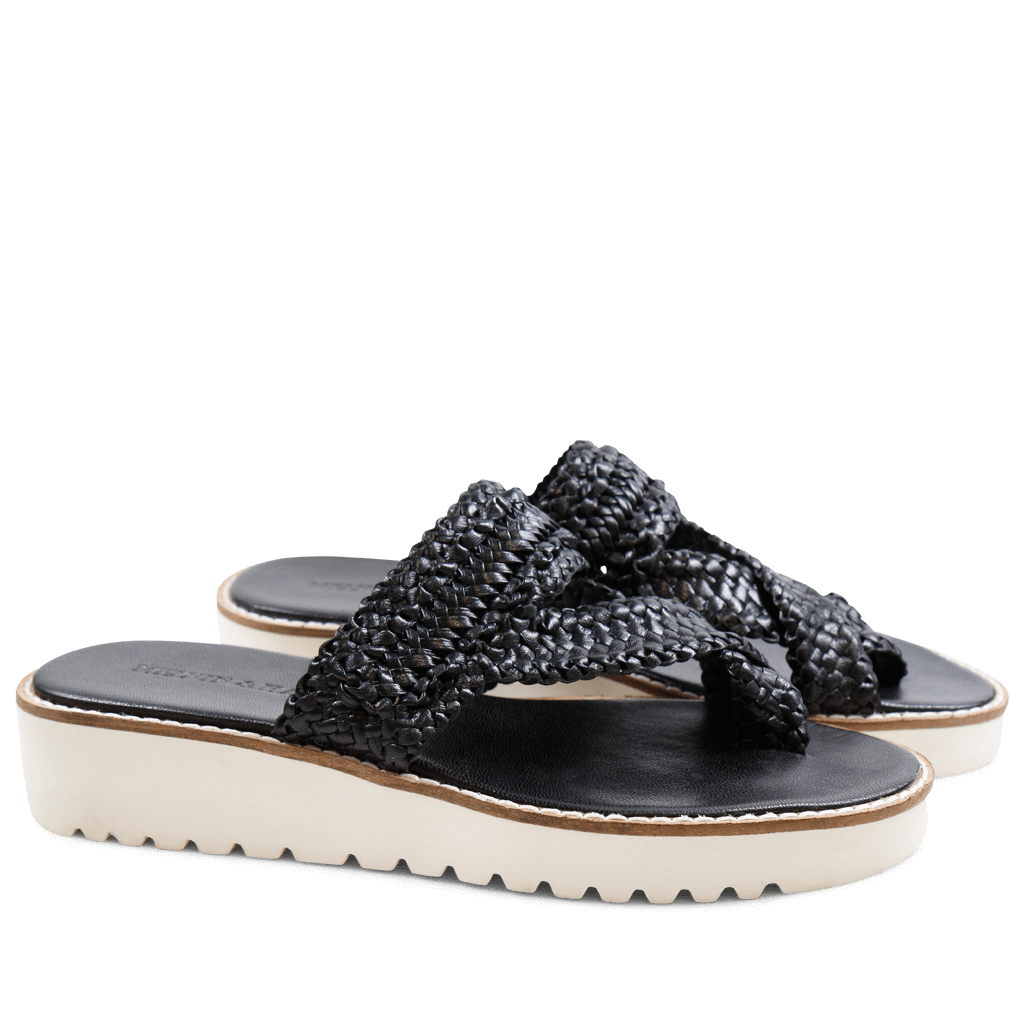 Mules Sandra 2 Woven Black Dagget White