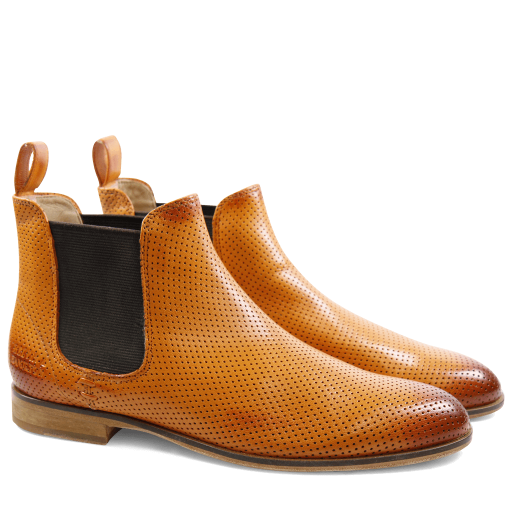 Bottines Susan 10 Salerno Perfo Arancio Elastic Brown LS