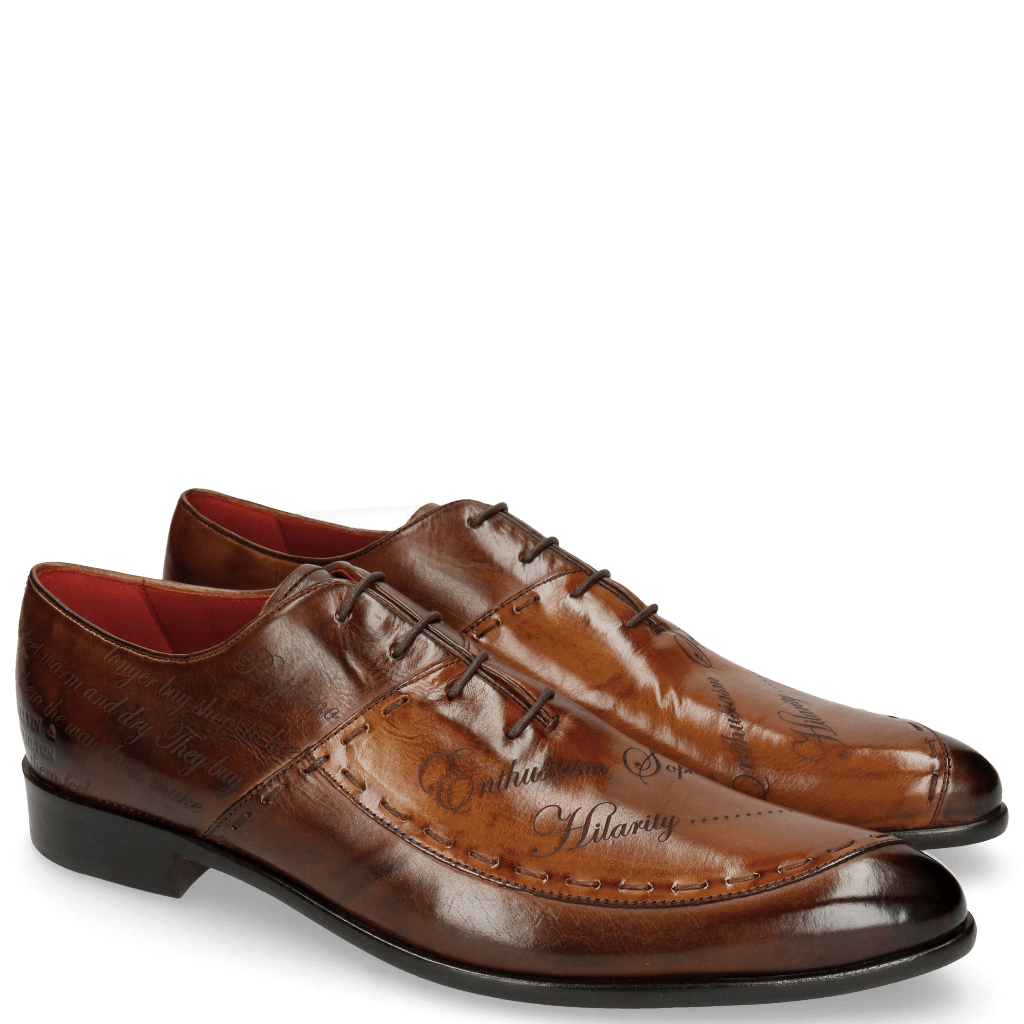 Richelieu Toni 15 Mid Brown Wood Lasercut LS Red