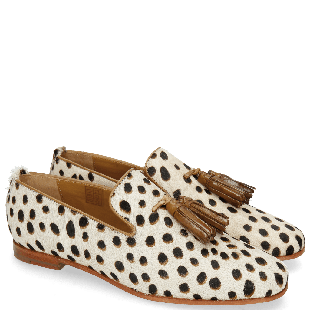 Mocassins Scarlett 20 Hairon Wildcat Off White Tassel Nougat