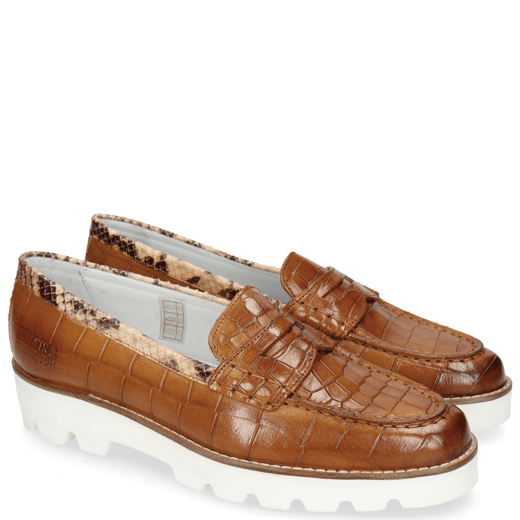 Mocassins Mia 1 Turtle Tan Crock Binding Snake Sand
