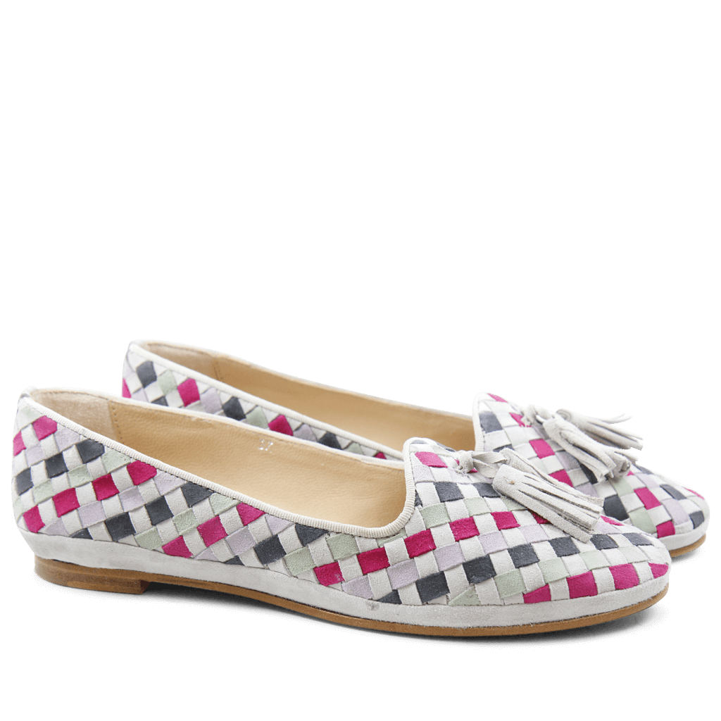 Ballerines Kate 16 Suede Lune Dark Grey Lila Pink Jade Tassel Lune LS