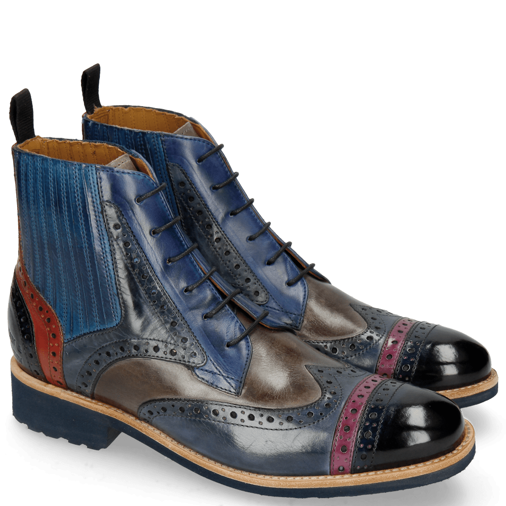 Bottines Amelie 17 Navy Eggplant Moroccan Blue Grigio Electric Blue Orange Brown