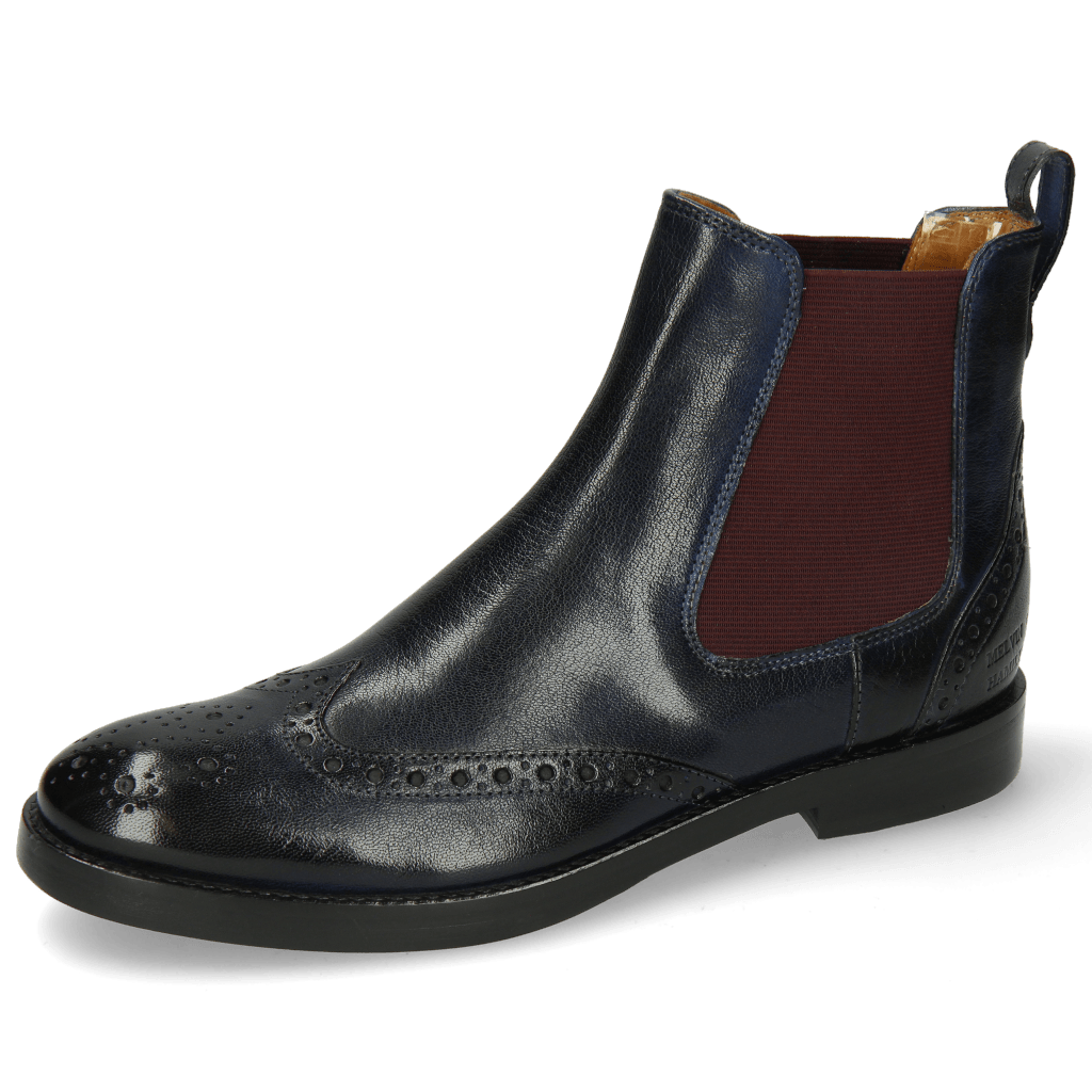 Bottines Amelie 5 Venice Navy Elastic Burgundy