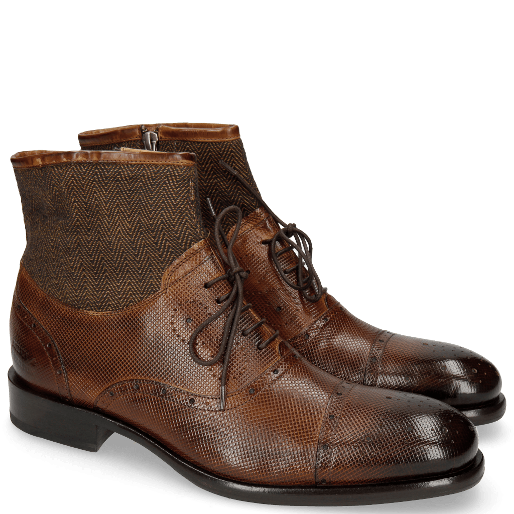 Bottines Patrick 4 Dice Wood Textile Harring Bone