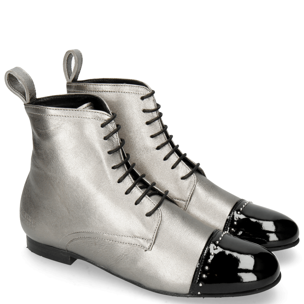 Bottines Sonia 7 Patent Black Talca Steel Rivets