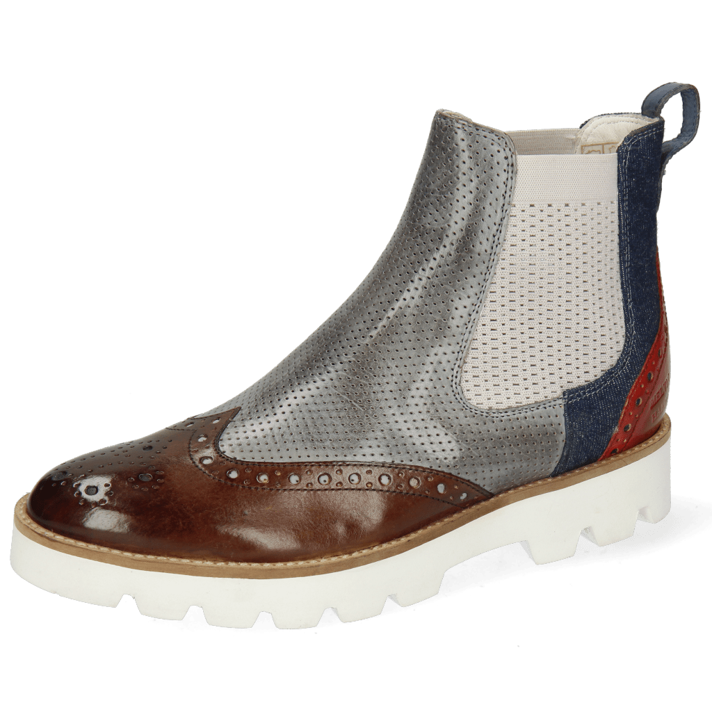 Bottines Selina 29 Venice Pisa Mid Brown Perfo Clear Water