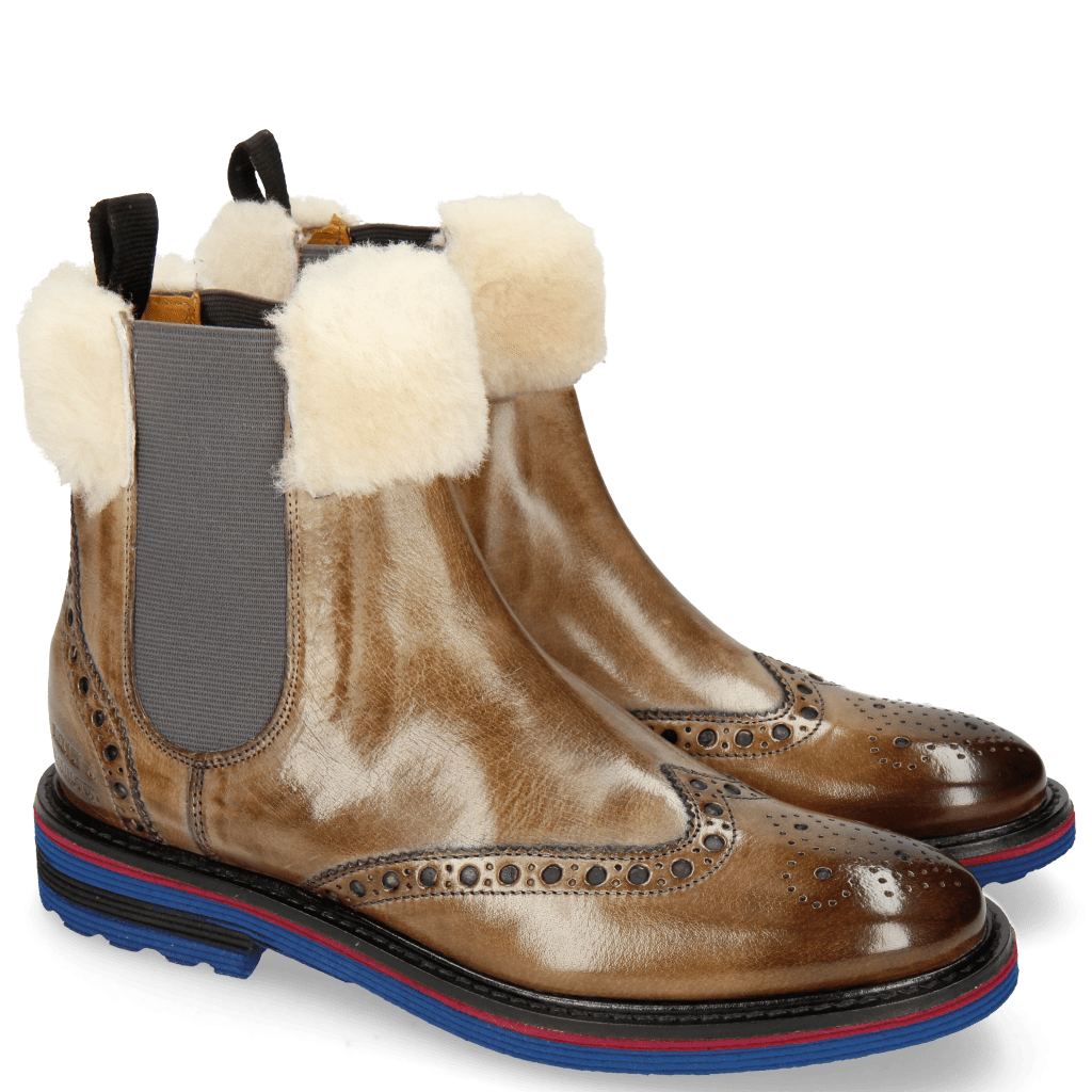 Bottines Amelie 63 Grigio Fur Lining Beige