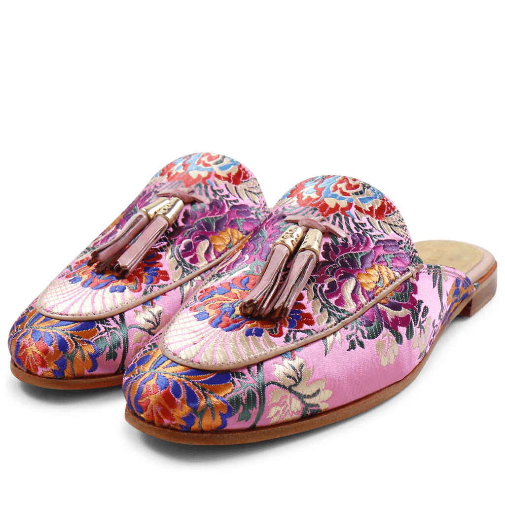 Mules Scarlett 2 Korela Rose Tassel Rose Orange Accessory Gold LS Natural