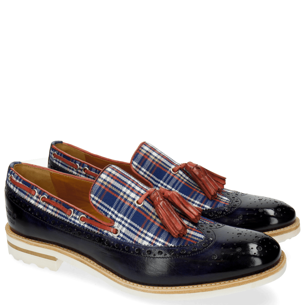 Mocassins Eddy 16 Textile Check Navy Multi