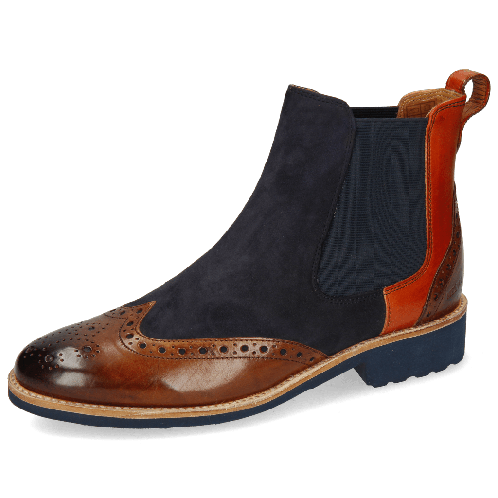 Enkellaarzen Selina 29 Wood Suede Reflex Blue Winter Orange