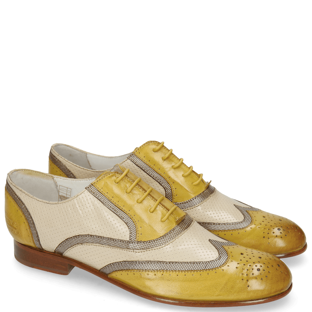 Oxford schoenen Sally 38 Salerno English Yellow Fermont Platinum Perfo Nude