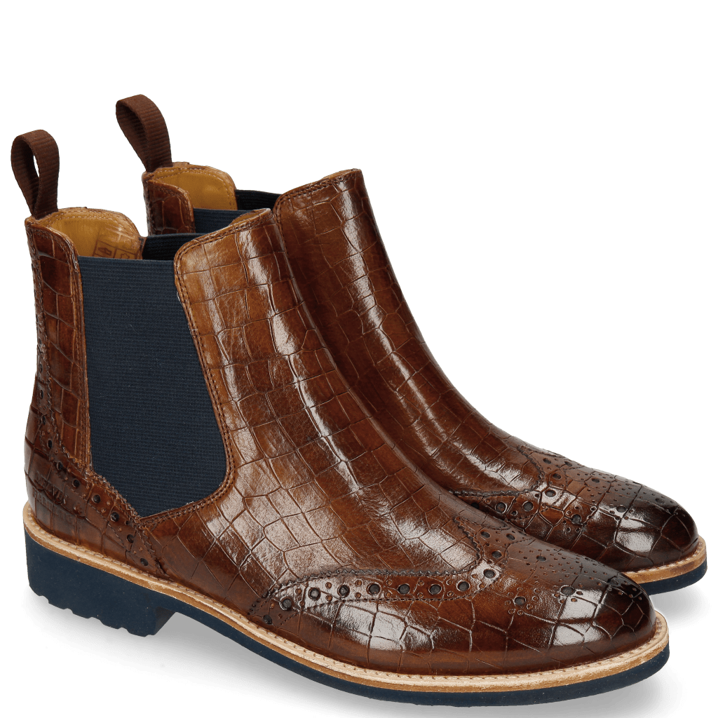 Enkellaarzen Selina 6 Crock Wood Elastic Navy