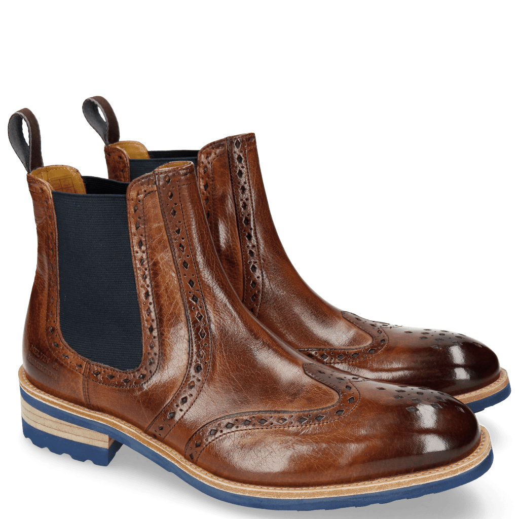 Enkellaarzen Walter 9 Wood Elastic Navy