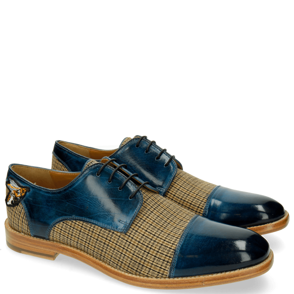 Derby schoenen Eddy 11 Textile New England Mid Blue