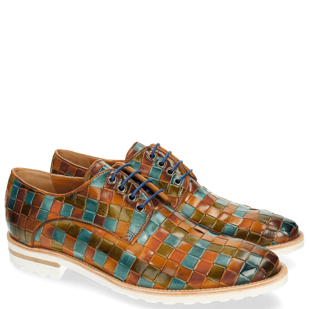 Derby schoenen Brad 7 Woven Multi 1 Aspen White