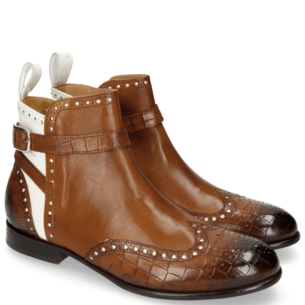 Enkellaarzen Sally 60 Crock Mid Brown Patent White