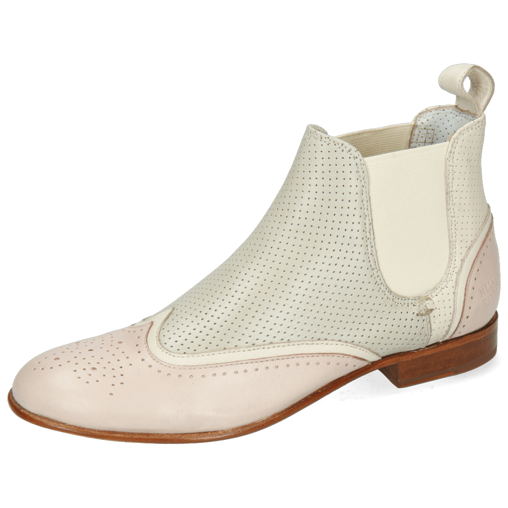Enkellaarzen Sally 19 Nappa Glove Pink Salt Cream Perfo Tropical Sea
