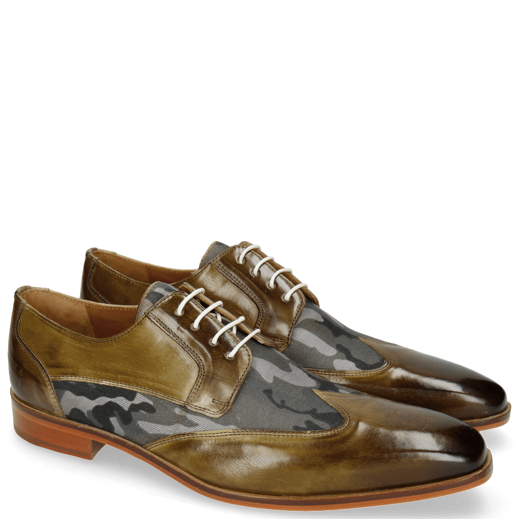 Derby schoenen Lance 9 Olive Textile Camo Salvia
