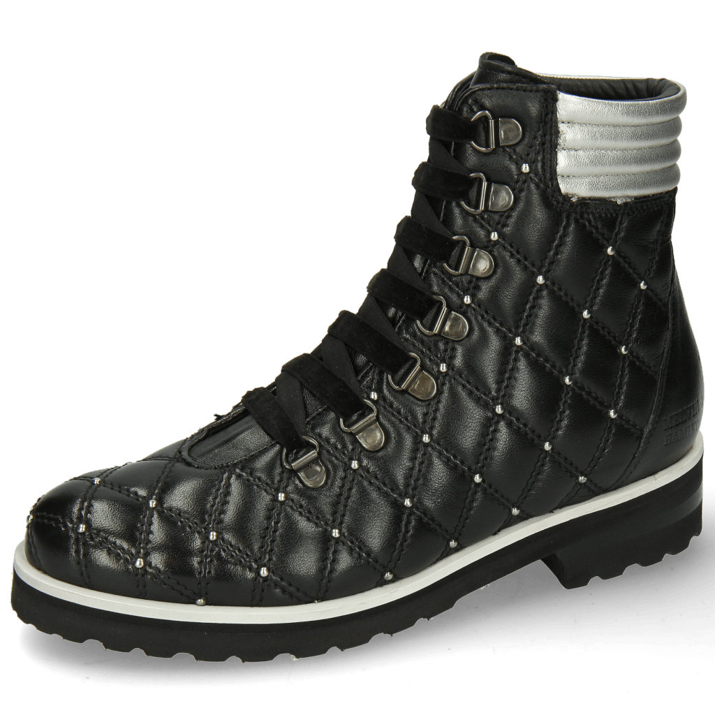 Enkellaarzen Bonnie 17 French Nappa Black Talca Silver