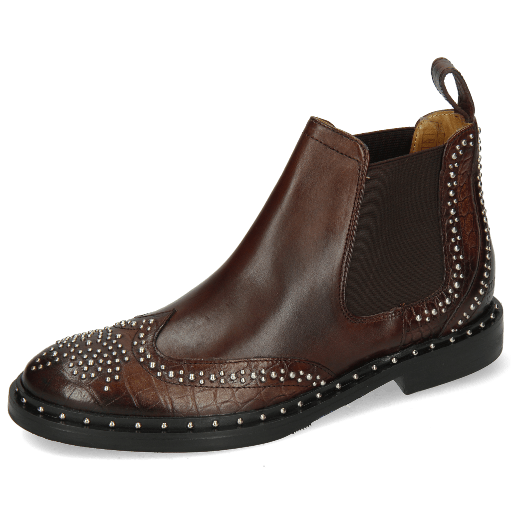 Enkellaarzen Sally 45 Big Croco Mogano