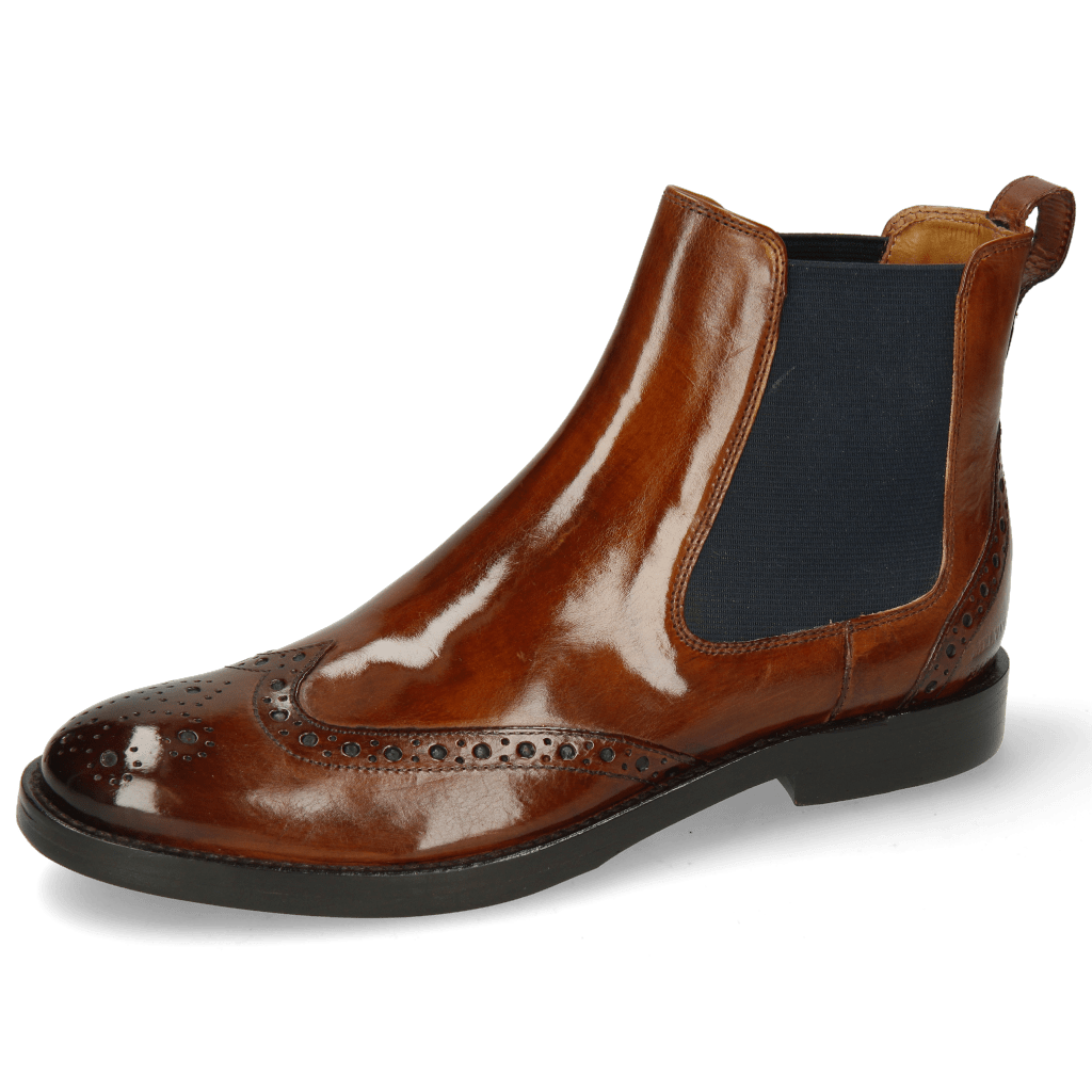 Enkellaarzen Amelie 5 Wood Elastic Navy