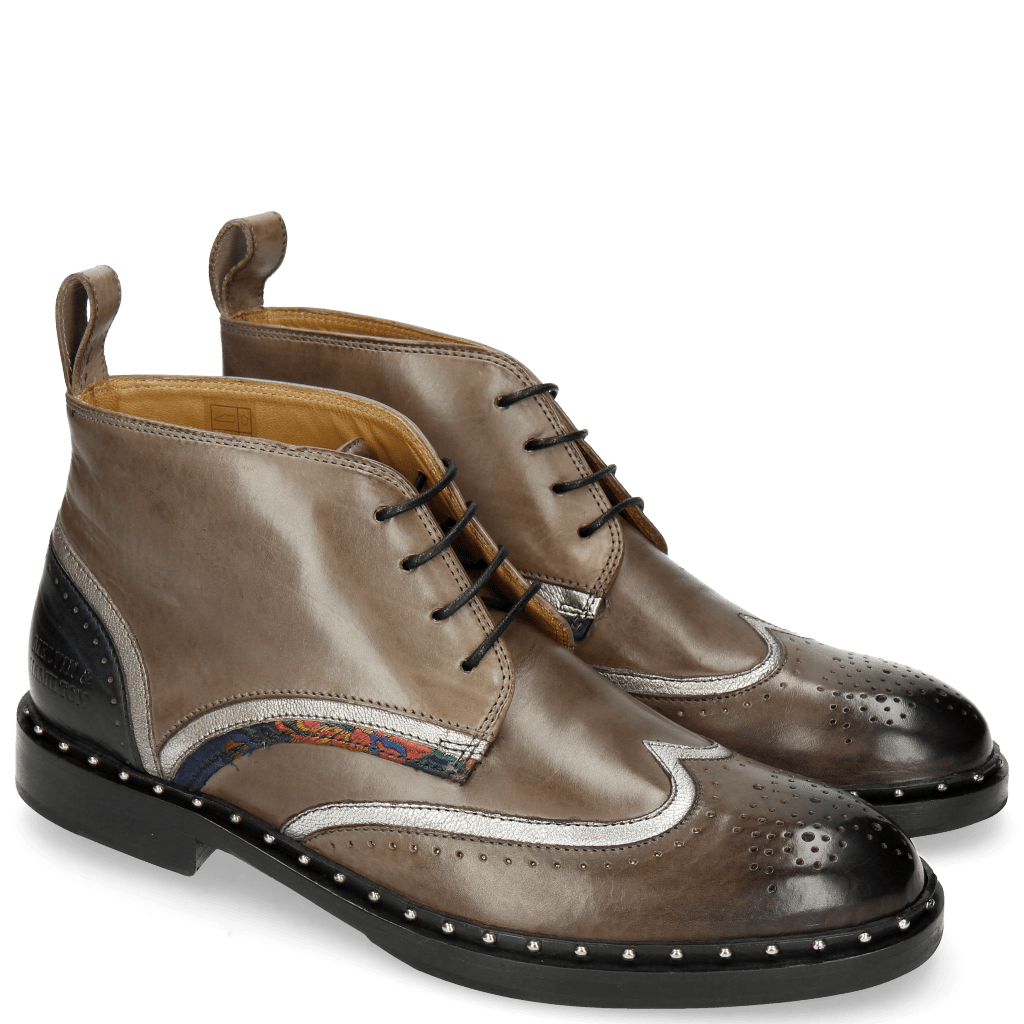 Sally 30 Stone Silver Nappa Aztek Navy | Melvin & Hamilton Sally 30 Stone Silver Nappa Aztek Navy | Melvin & Hamilton